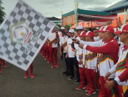 Kirab Api PON XXI Aceh-Sumut Tiba Di Aceh Tengah Ribuan Warga Padati Kota Takengon