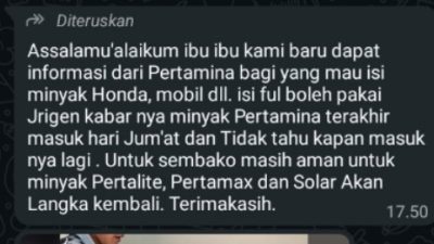 Pesan WA Berantai Picu Panic Buying di Aceh Tengah dan Bener Meriah